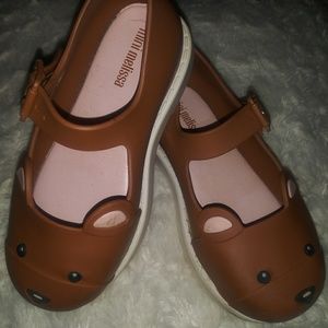 Mini Melissa flats with bear face